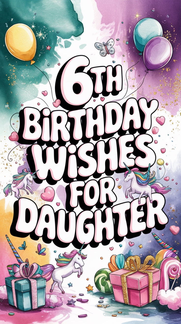 6th Birthday Wishes for Daughter