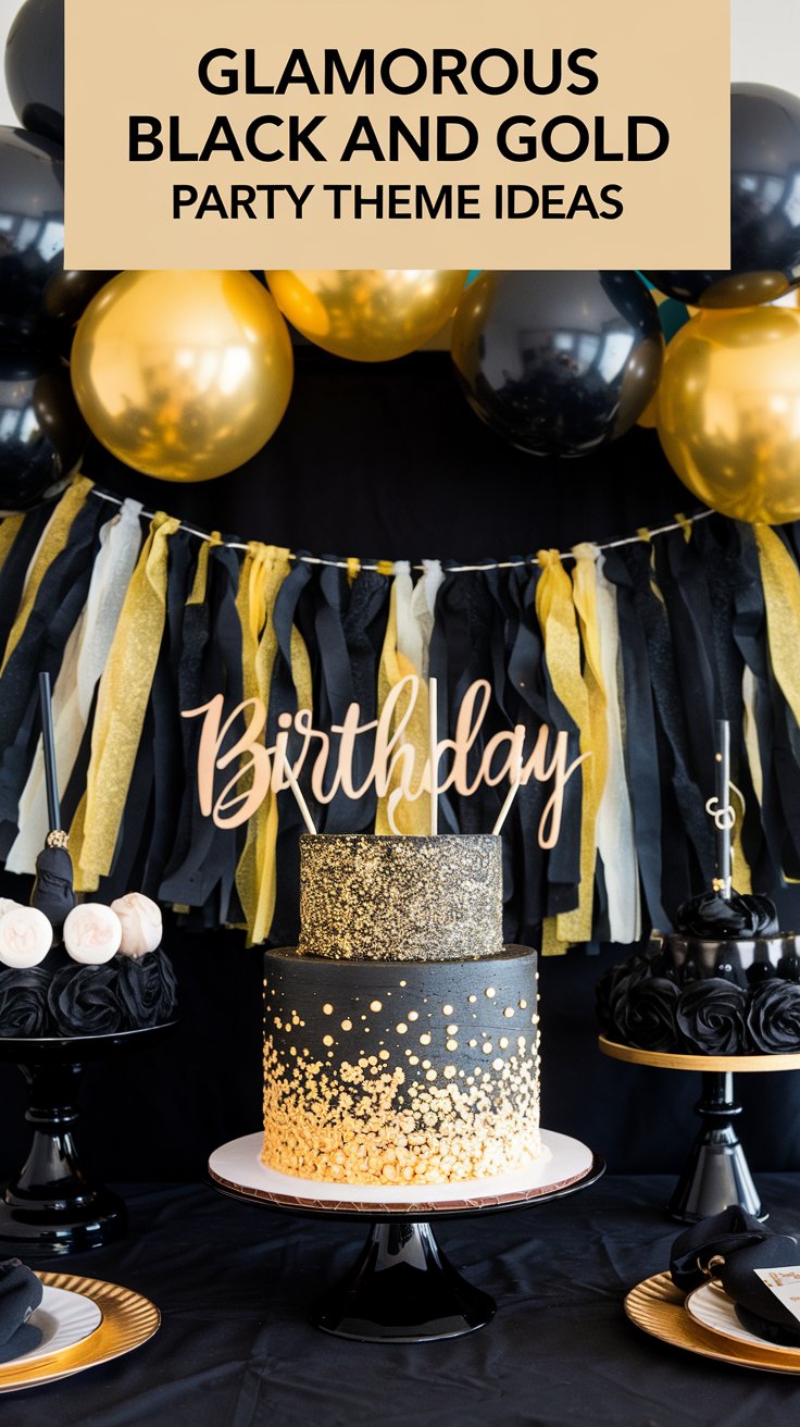 Black and Gold Birthday Party Theme Ideas