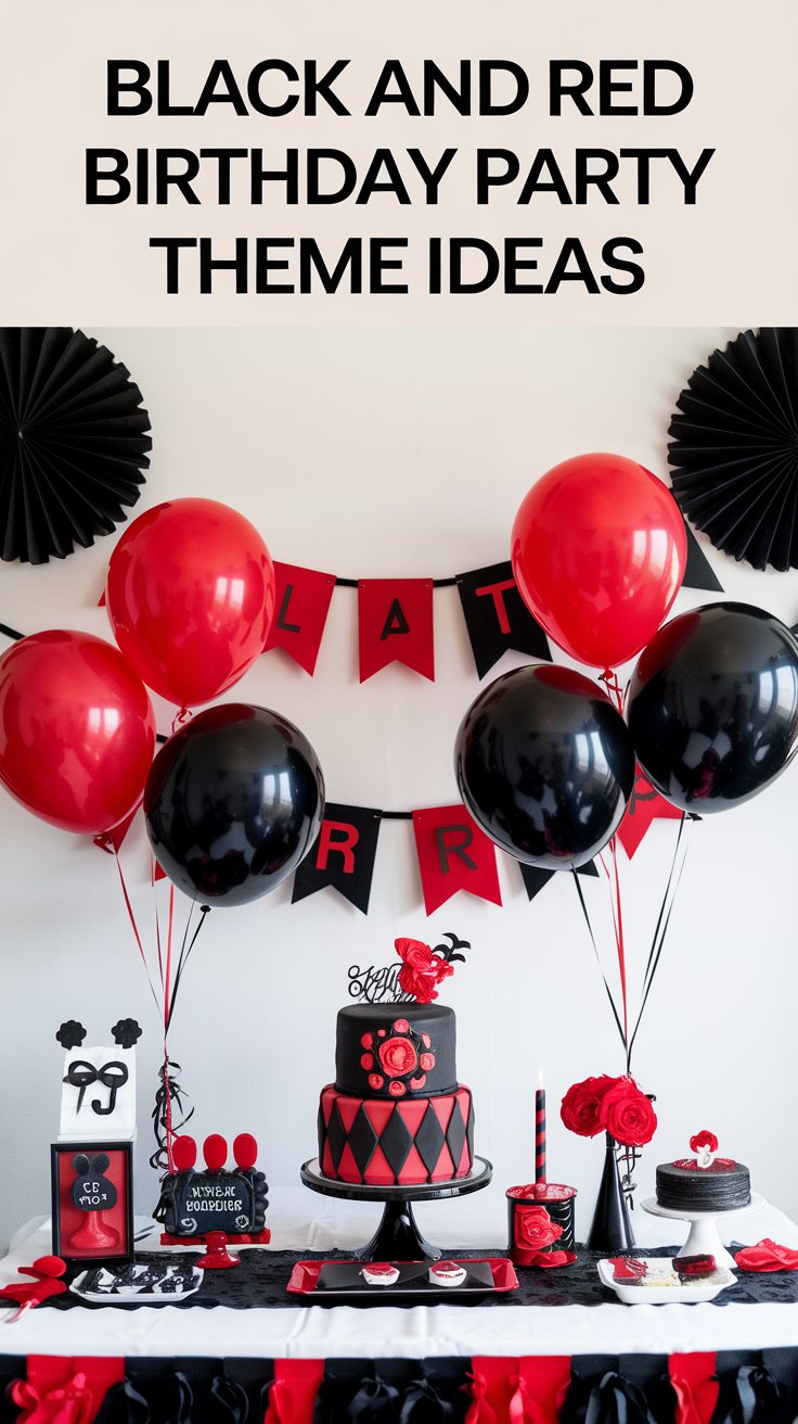 Black and Red Birthday Party Theme Ideas