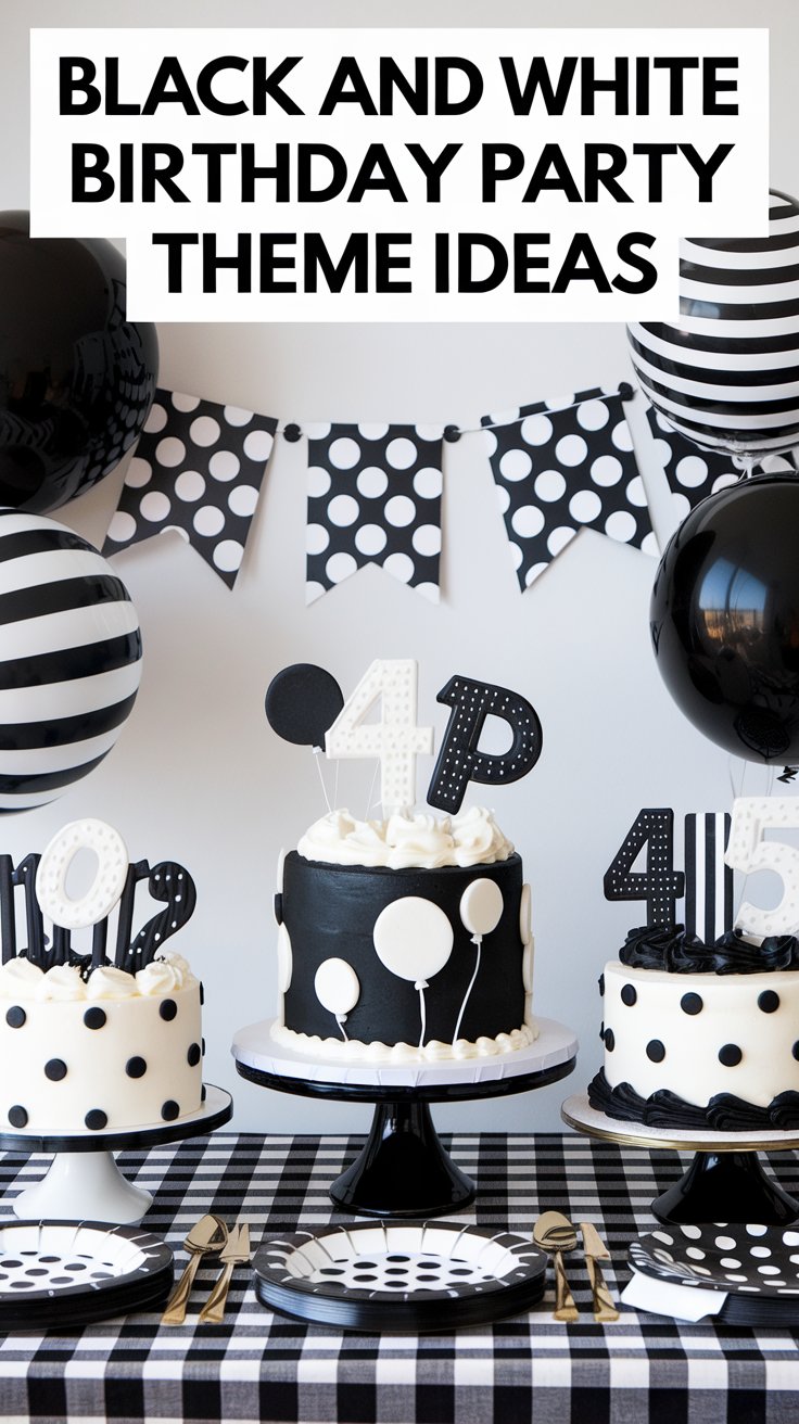 Black and White Birthday Party Theme Ideas