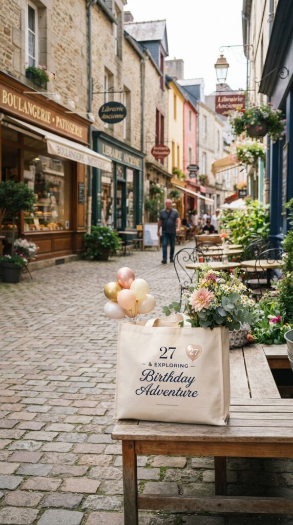 Charming small-town birthday getaway with cozy cafés, boutique streets, flowers, and a relaxed travel-inspired celebration.