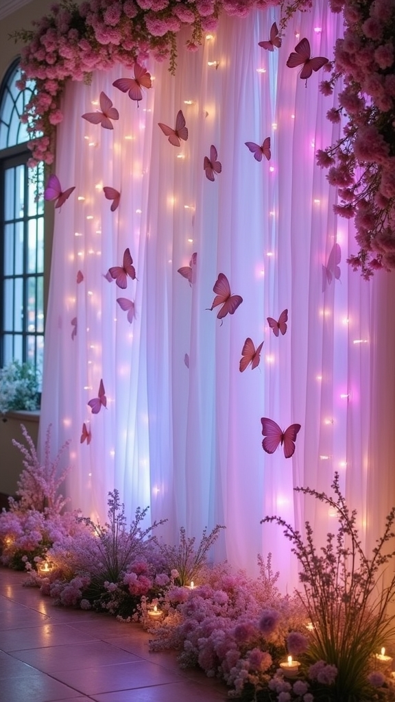 butterfly themed photo backdrop ideas