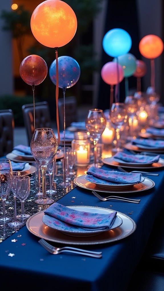 celestial themed table decor