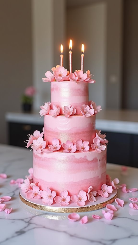 cherry blossom velvet cake