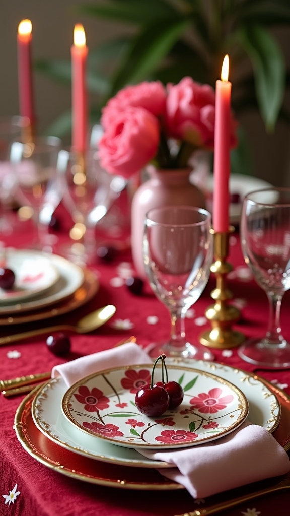 cherry themed table decor ideas