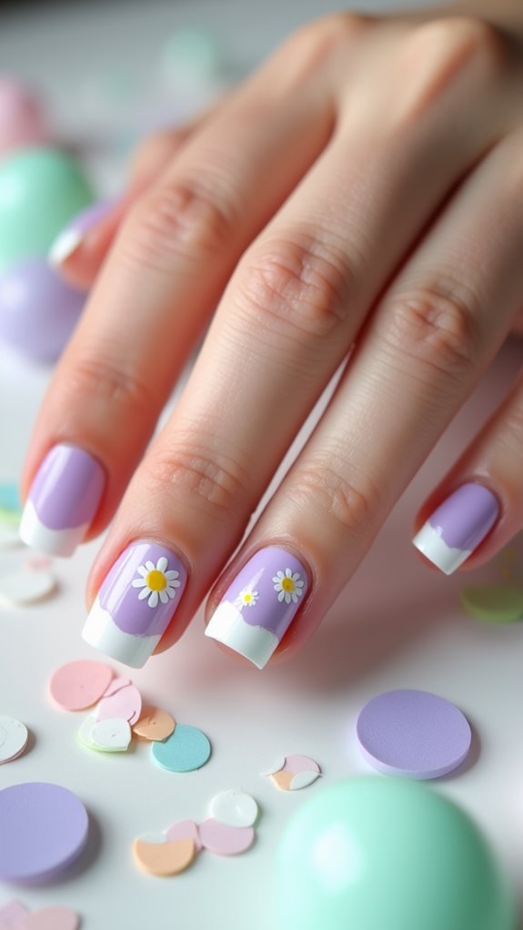 colorful floral nail design