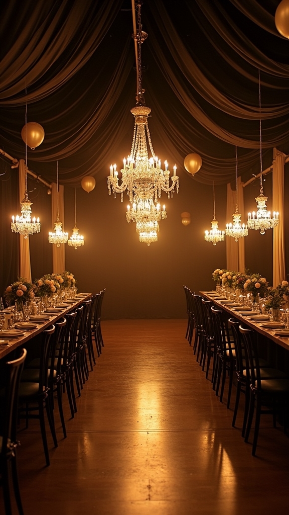 dramatic lighting and draping