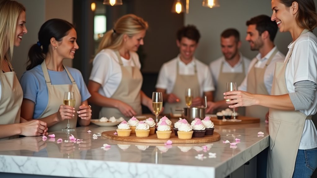 friends cooking class together