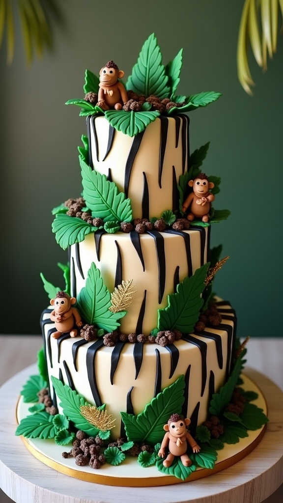 jungle themed birthday cake ideas