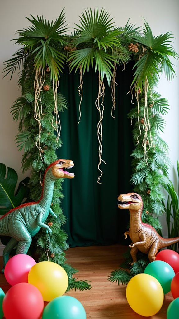 jurassic themed photo booth station