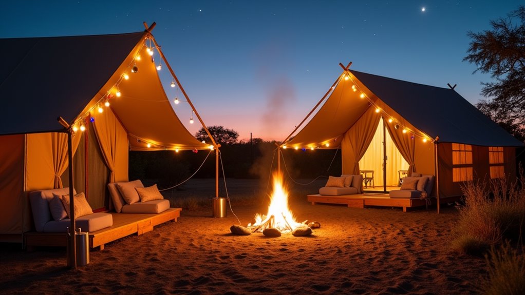 luxurious camping experience outdoors