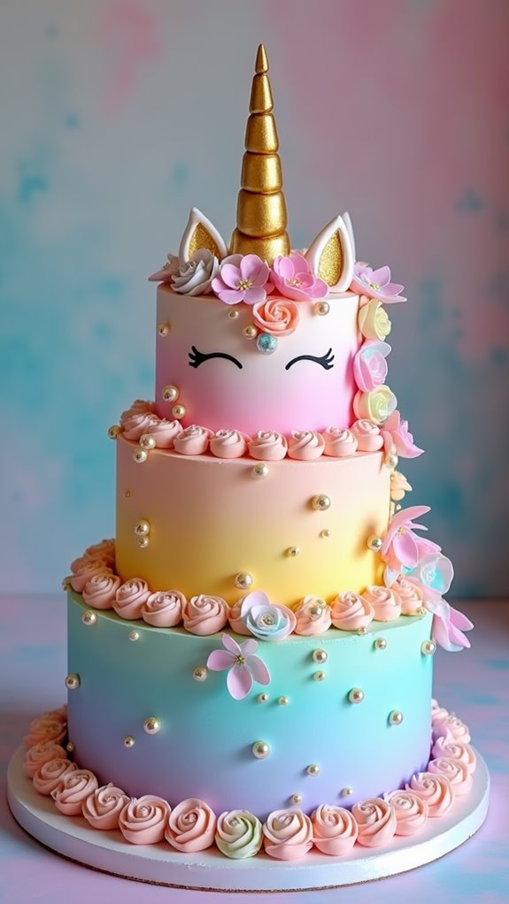 magical shimmering unicorn cake