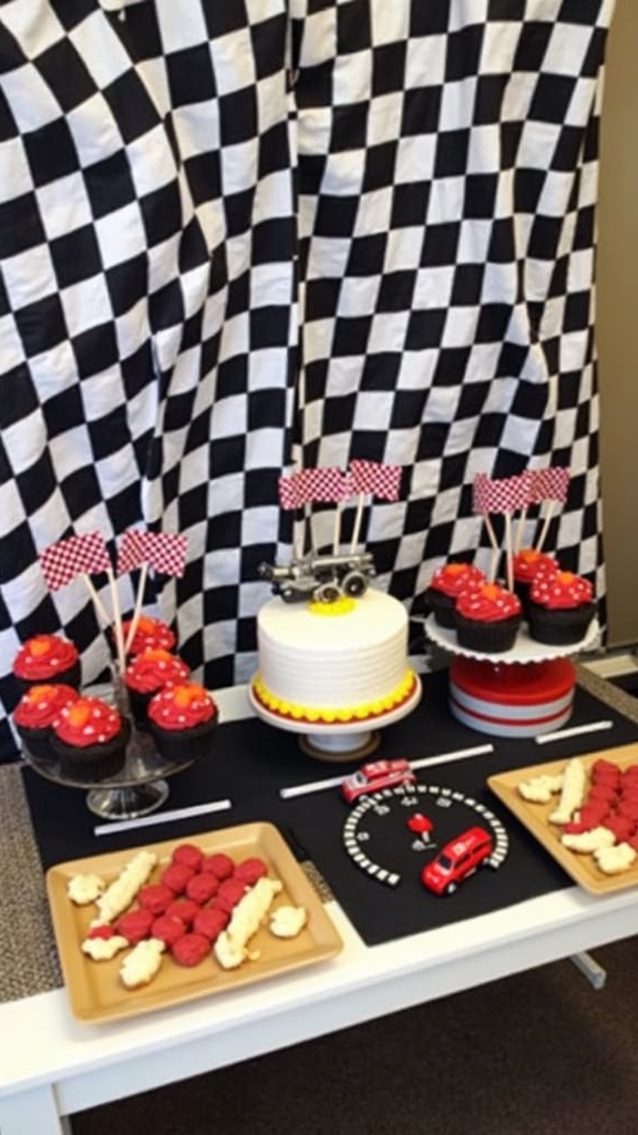 race car dessert table