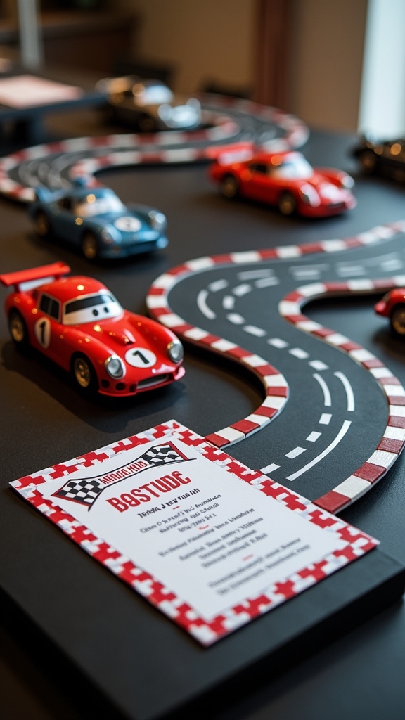 race track party invitations