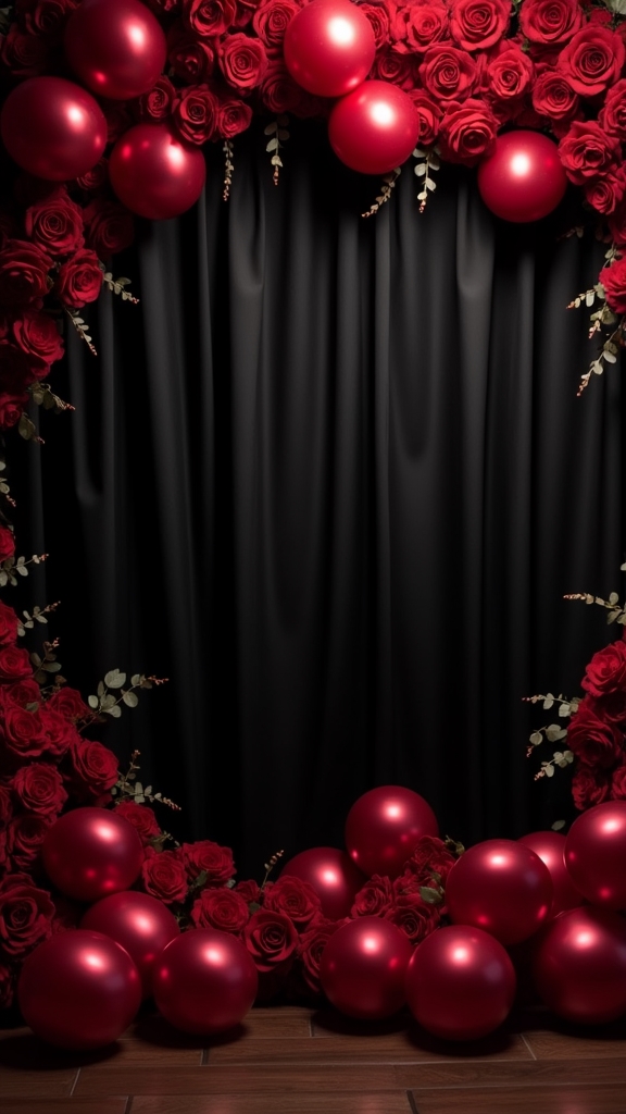 red and black backdrops