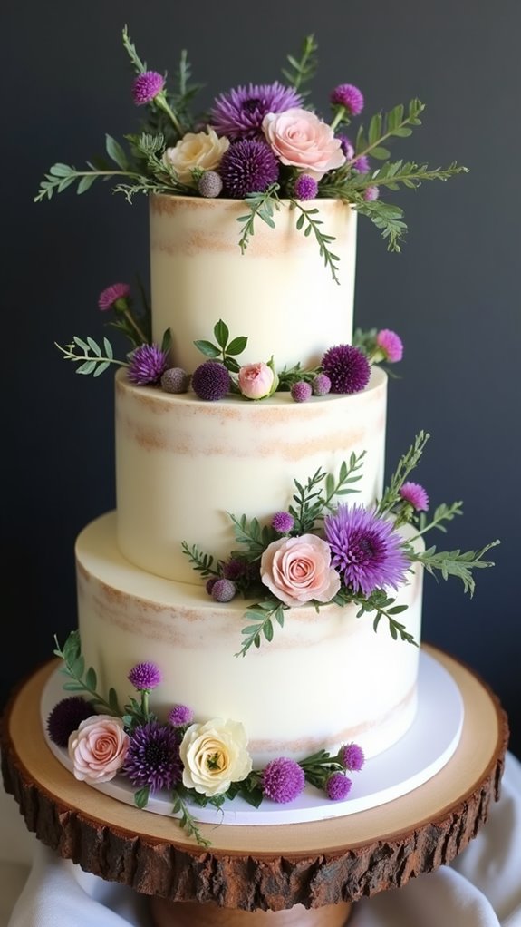 rustic wildflower cake design