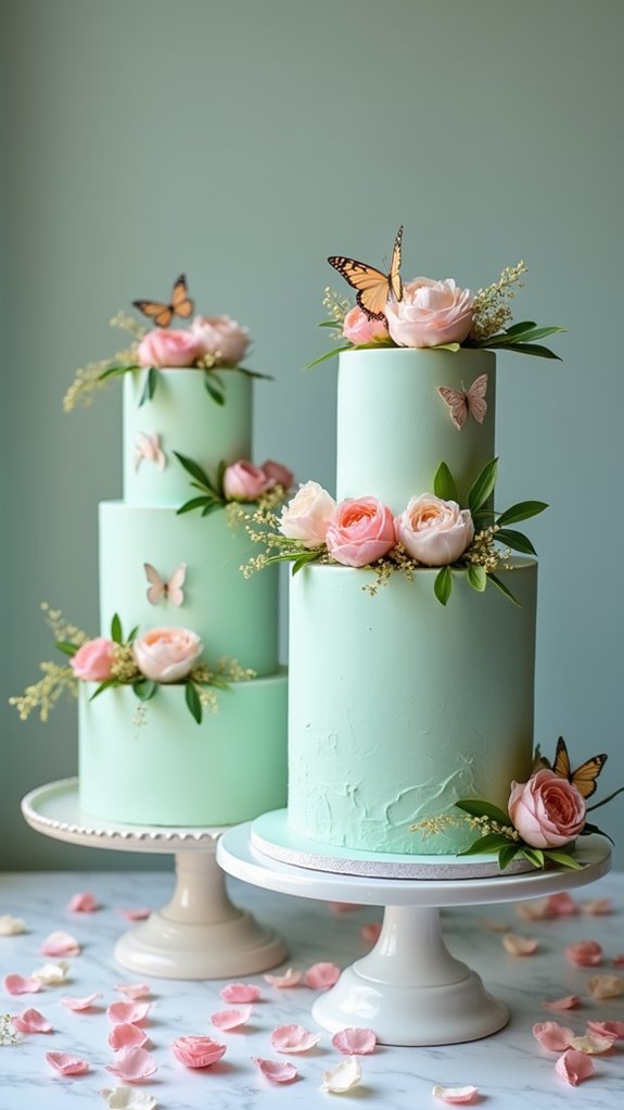spring themed tea party cake