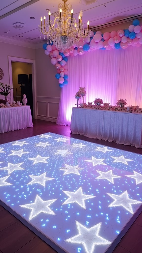 twinkling celestial themed dance floor