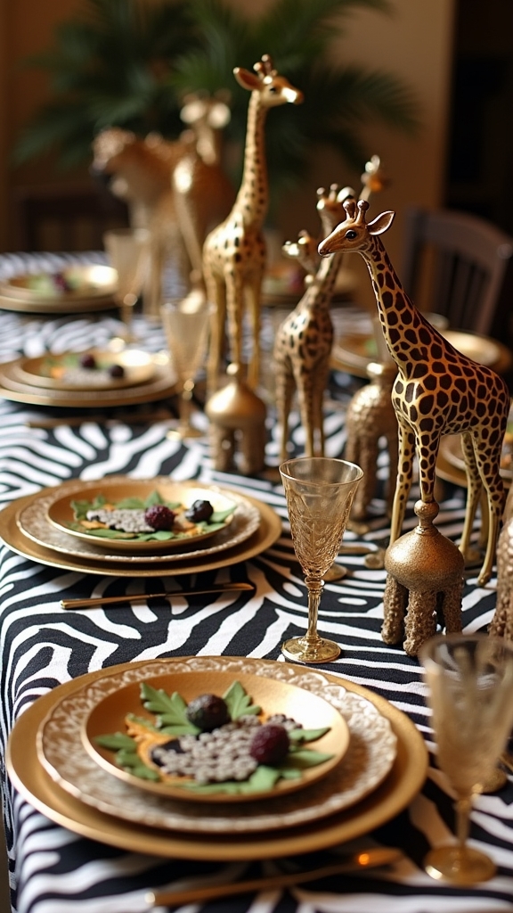 wildlife themed table decor