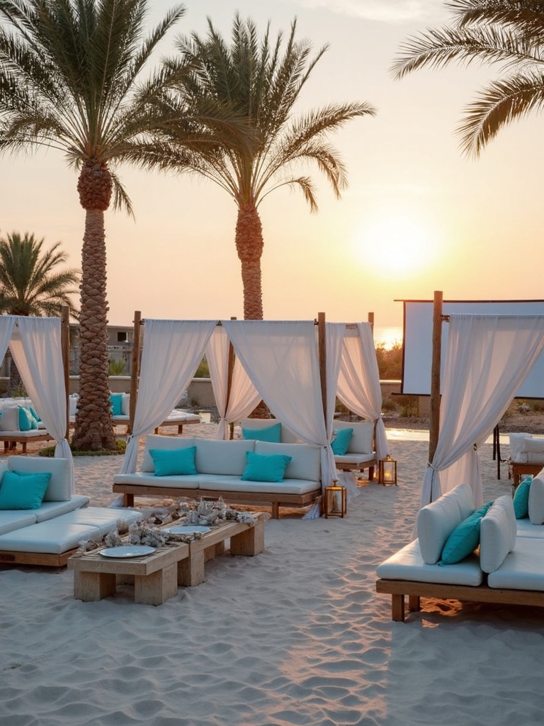 beach movie night setup