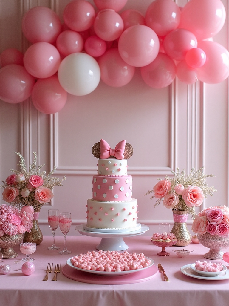 bow themed cake display design