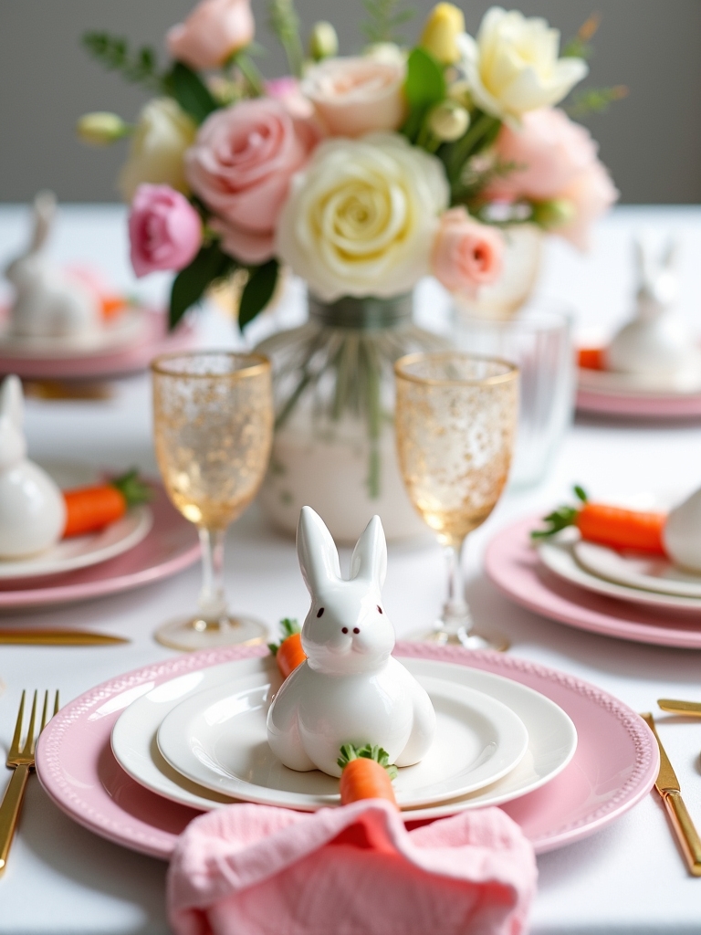 bunny themed kids table place settings