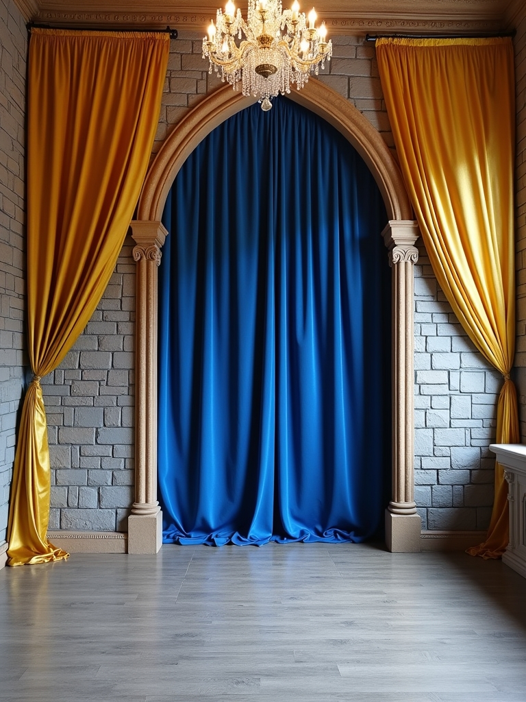 castle inspired backdrop arrangements