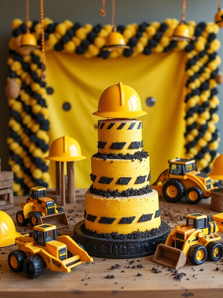 construction zone backdrop setup