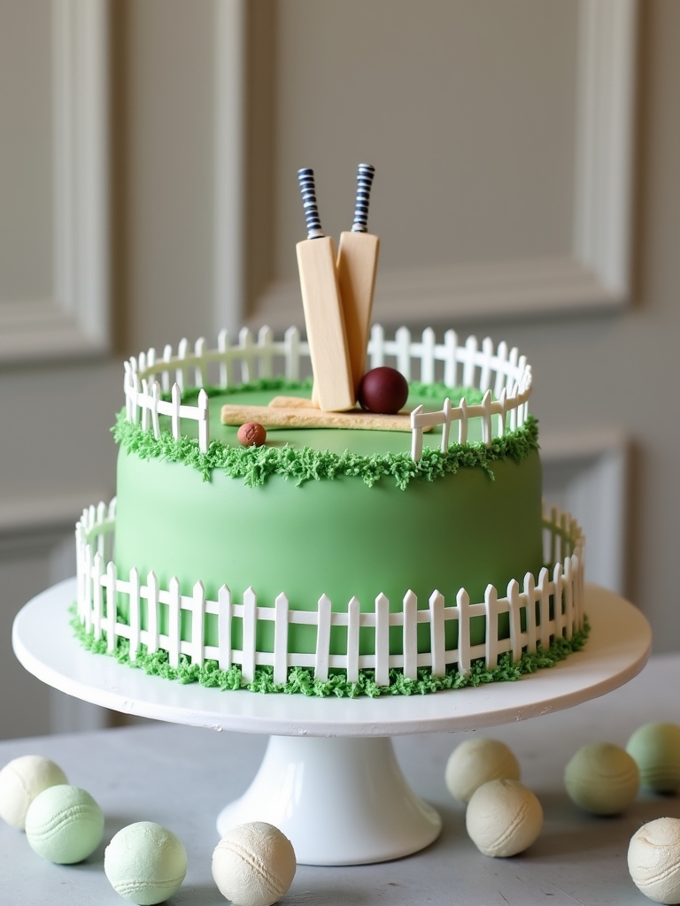 cricket themed cake display