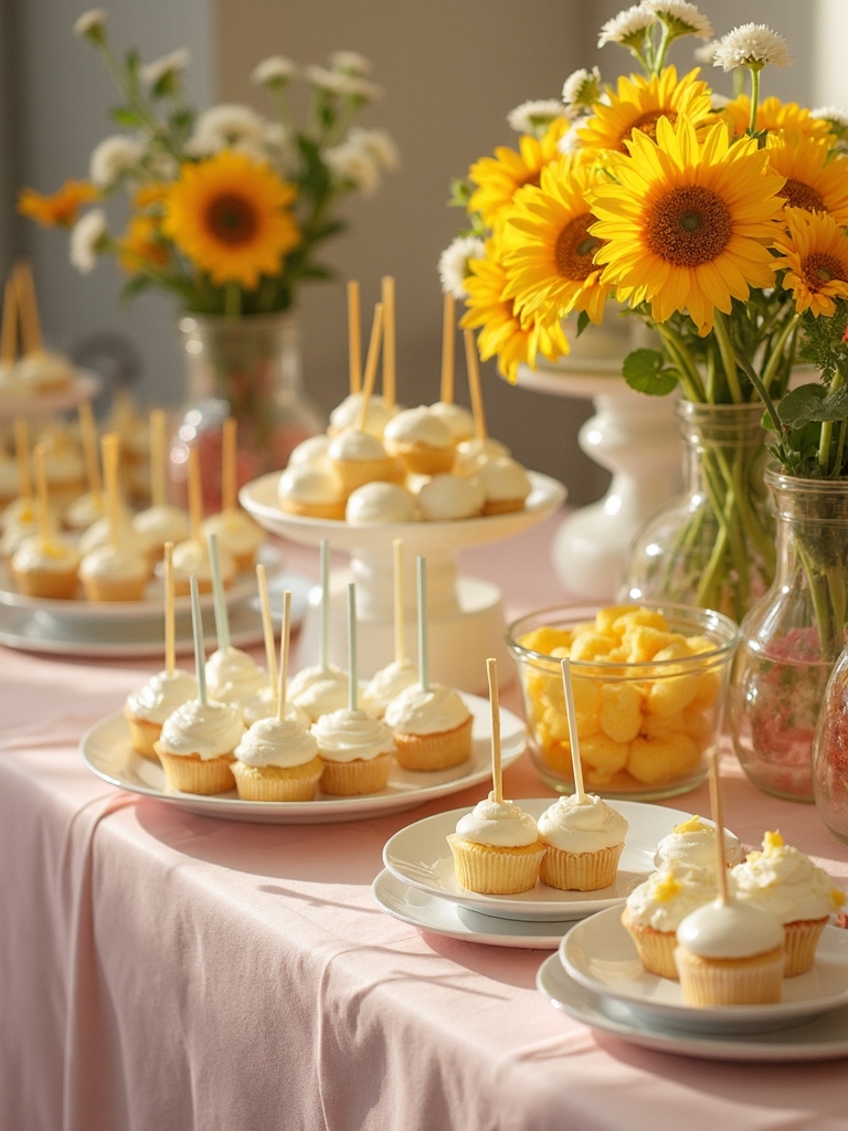daisy themed dessert presentation ideas