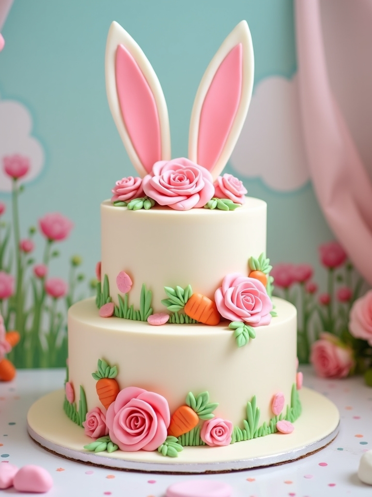 delightful bunny themed birthday cake inspiration