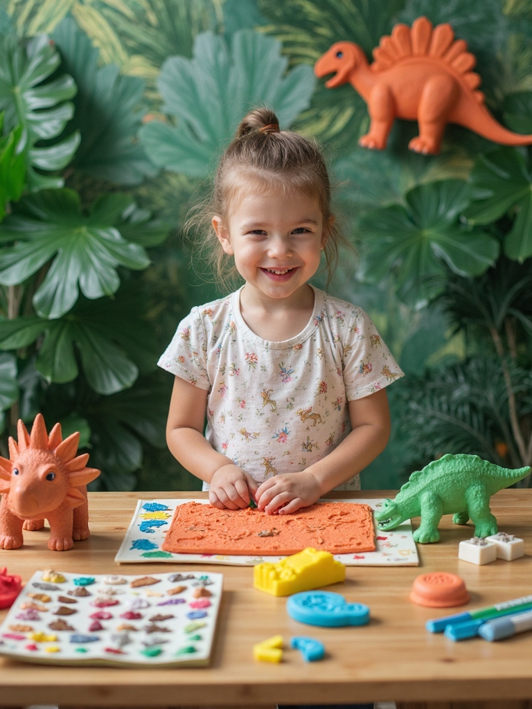 dinosaur crafting activity station