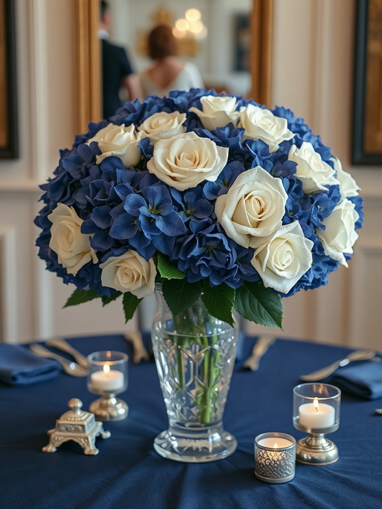 elegant blue and white