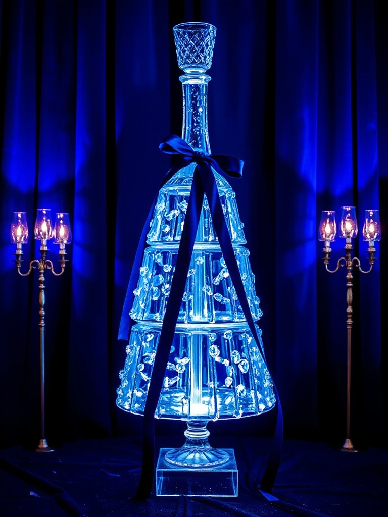 elegant blue champagne display