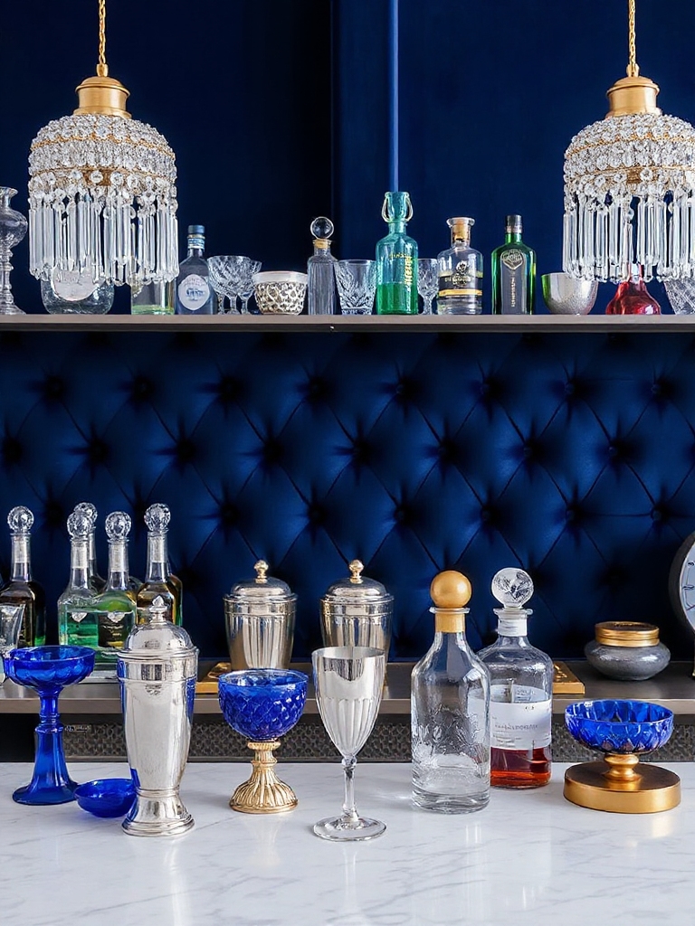 elegant blue metallic bar