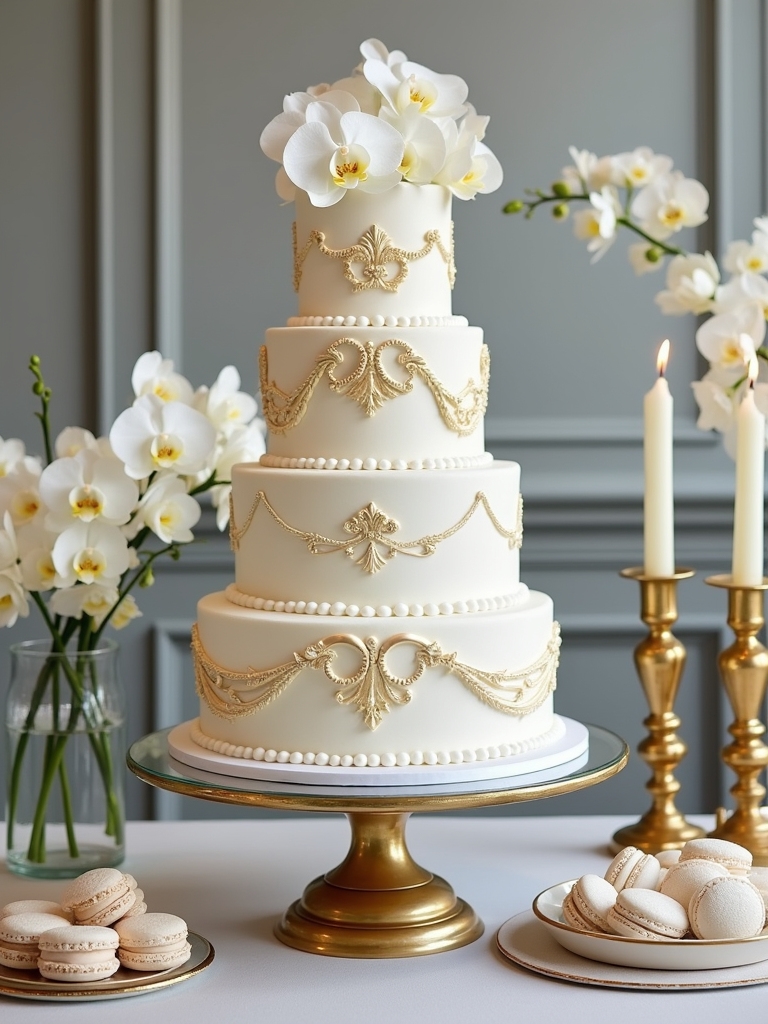 elegant cake presentation arrangement