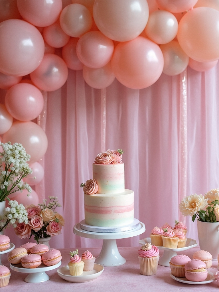 elegant cake table arrangement