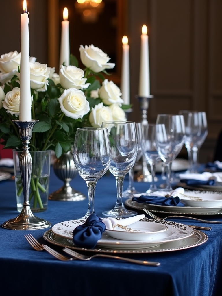 elegant dark blue birthday