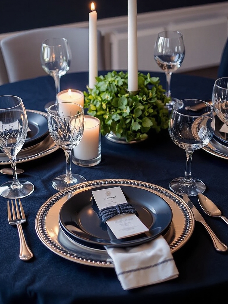elegant navy and silver combination