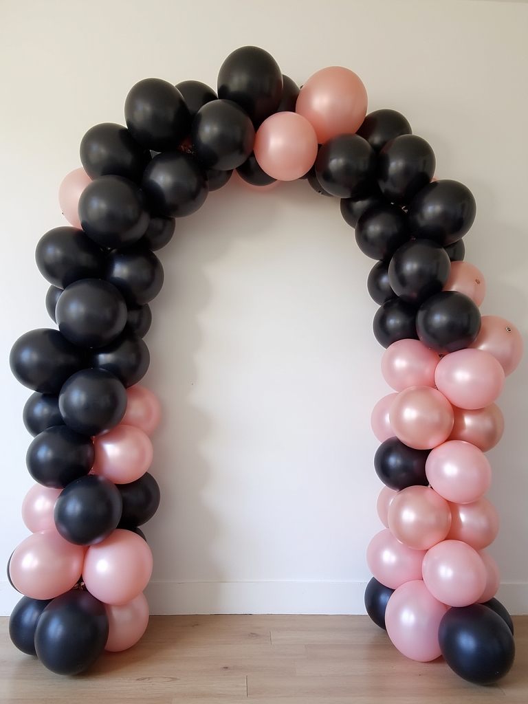 fancy pink and black balloons