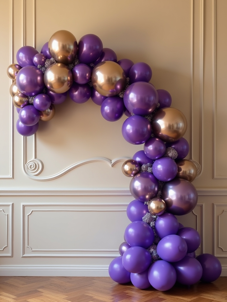 festive balloon decorations in colors