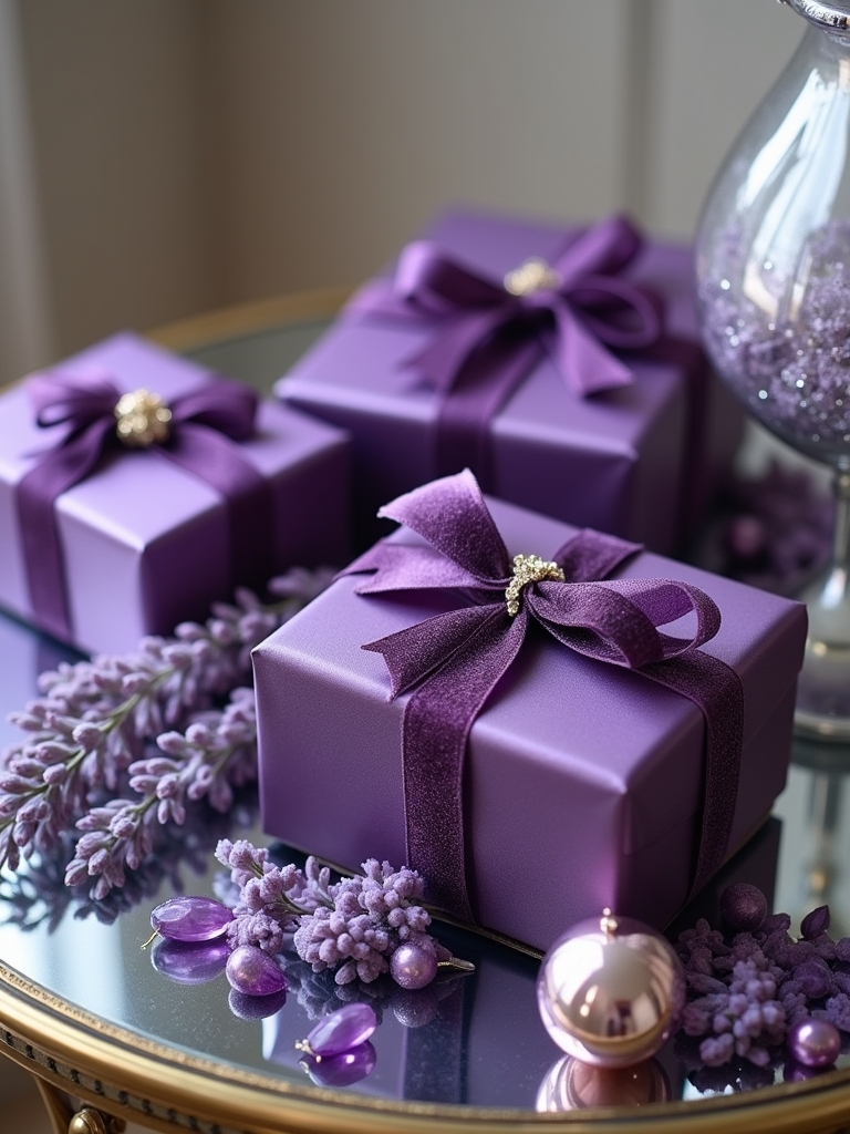 festive purple gift wrapping ideas