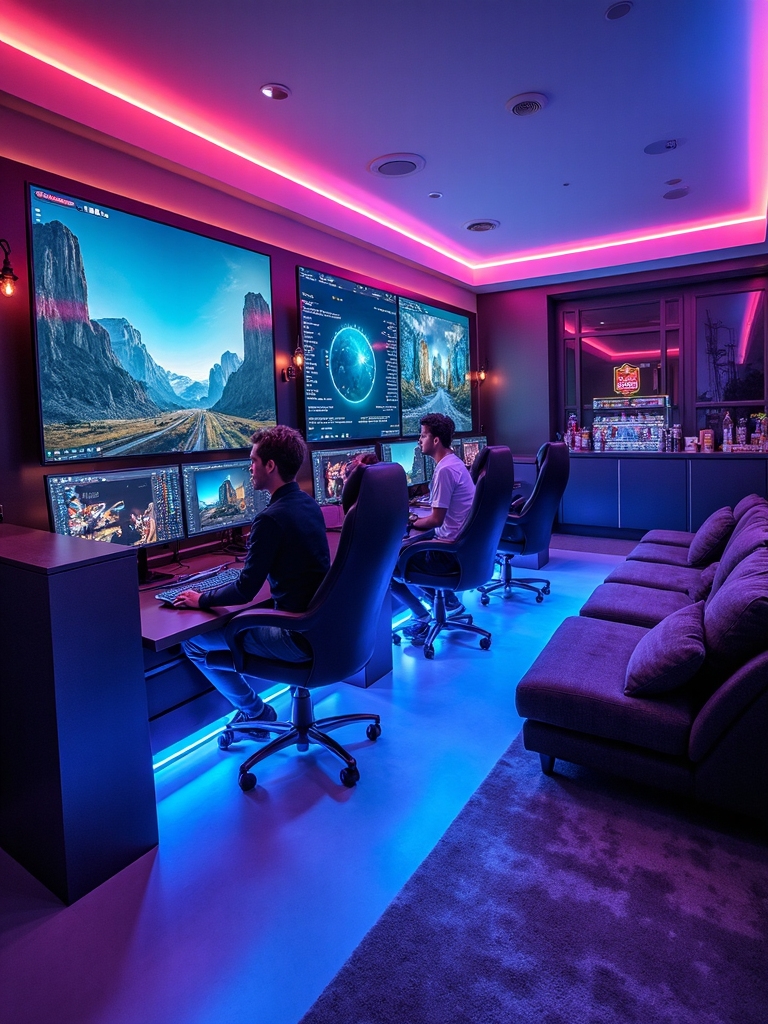 gaming lounge event night