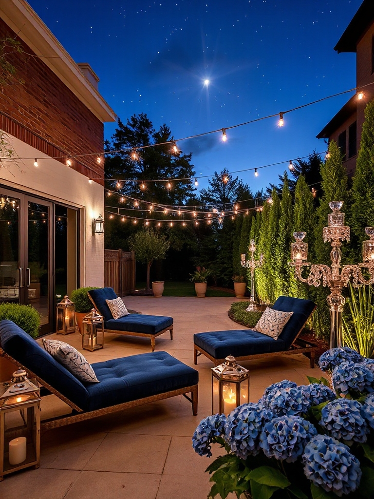 garden seating at midnight