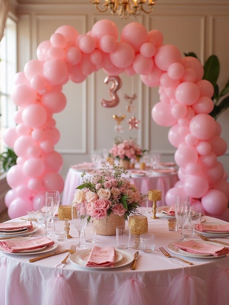 glittery pink and gold