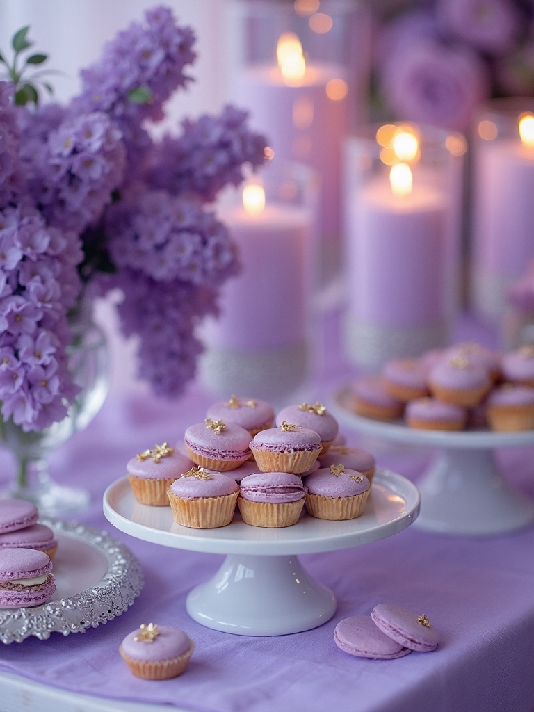 lavender themed dessert display ideas