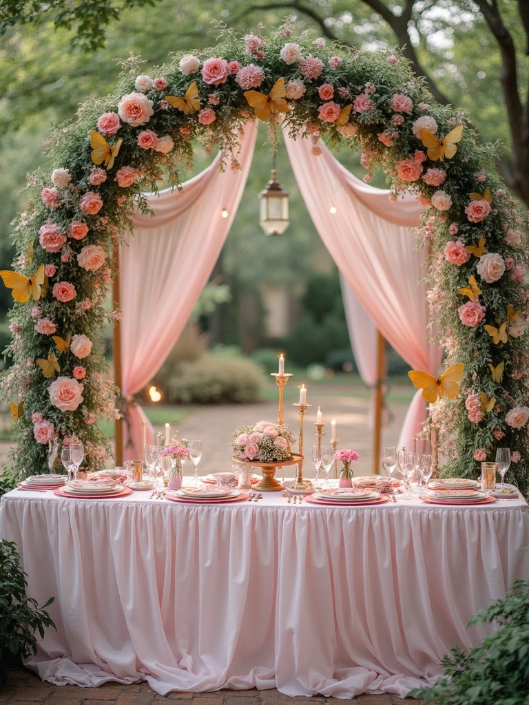 magical garden celebration setup
