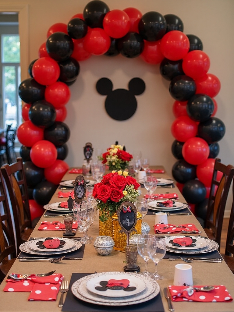 mickey mouse themed table setting