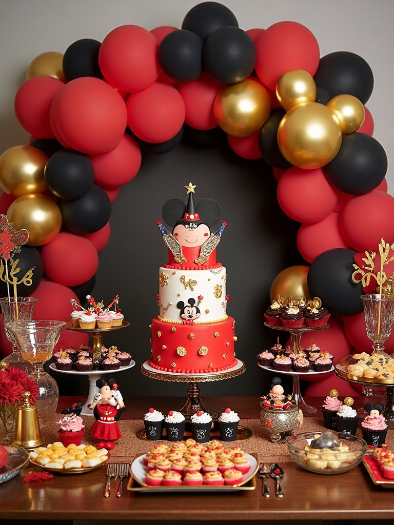 mickey themed birthday cake design