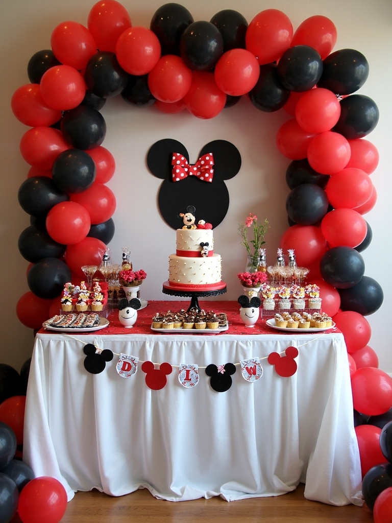 mickey themed birthday celebration banner